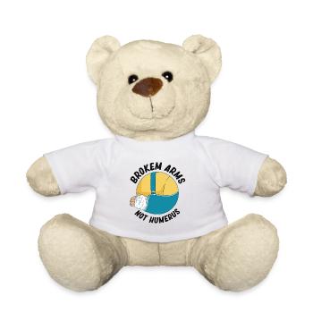 Broken arms, not humerus, elbows, - Teddy Bear - white - Front