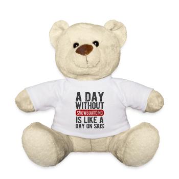 Snowboard Spruch für Snowboarder - Teddy - Weiß - Vorne