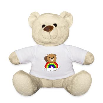 Beaver colorful rainbow for children sweet beaver - Teddy Bear - white - Front