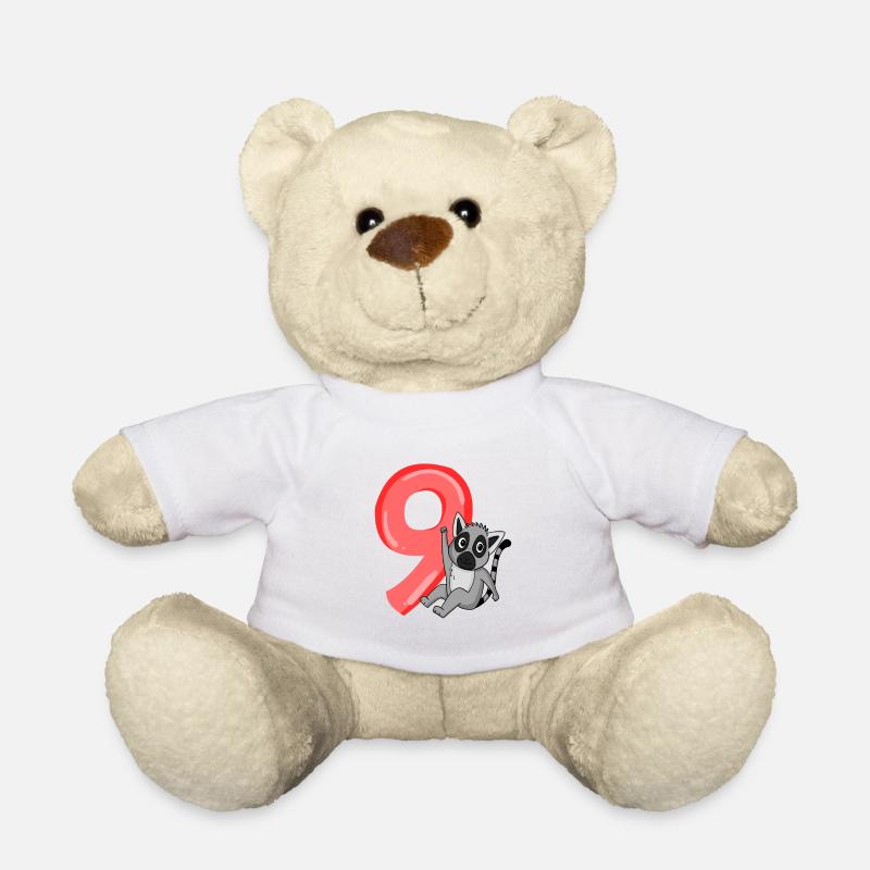 9 Jahre alt - 9. Geburtstag mit Tier Motiv - Teddy - Weiß