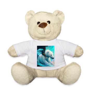 Child rides polar bear - Teddy Bear - white - Front