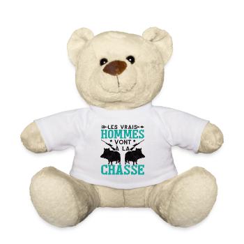 Hommes Chasse Chasseur Papy - Nounours - blanc - Devant