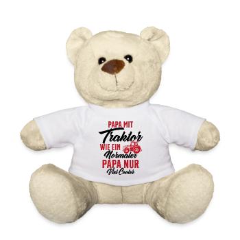 Papa nit tractor like a normal - Teddy Bear - white - Front