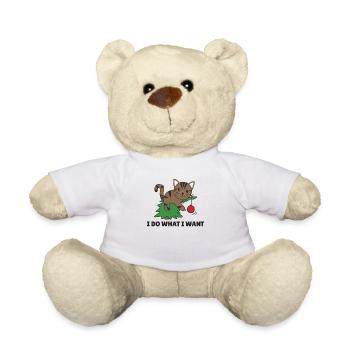 Je fais ce que je veux un chat de Noël drôle - Nounours - blanc - Devant