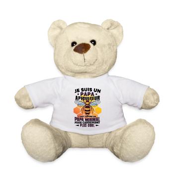 Papa | Abeille | Apiculteur | Homme | Miel - Nounours - blanc - Devant