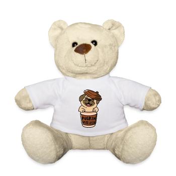 Pugkin Spice Latte Coffee Pumpkin Spice Pug Owner - Teddy Bear - white - Front
