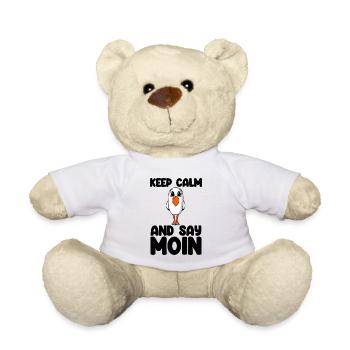 Nordsee Plattdeutsch Spruch Moin Möwe - Teddy - Weiß - Vorne