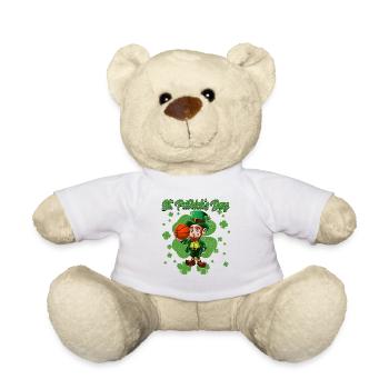 Leprechaun Basketball St Patricks Day - Teddy Bear - white - Front