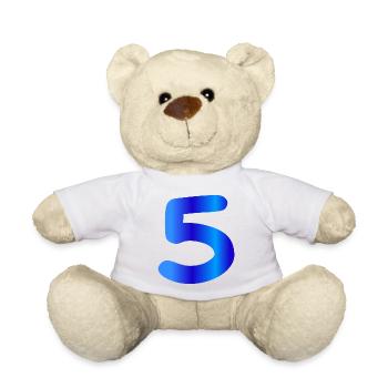 5 years birthday blue - Teddy Bear - white - Front