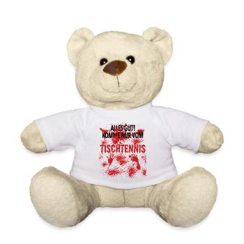 Tischtennis Zubehör Pingpong Motiv - Teddy - Weiß - Vorne