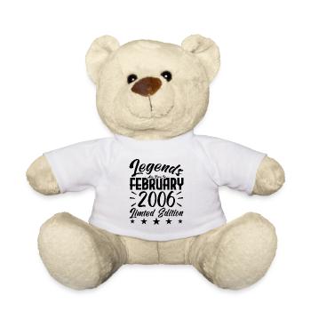 Naissance En Février 2006. Cadeau d'anniversaire. - Nounours - blanc - Devant