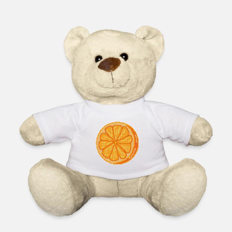 Orange fruit pixelated - Teddy Bear - white