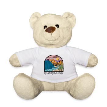Go Wild For A While Hiking Mountains Camping - Teddy Bear - white - Front