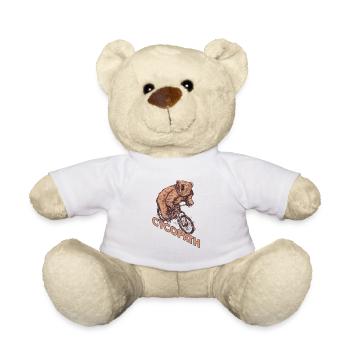 Bear biker cyclist Cycopath - Teddy Bear - white - Front