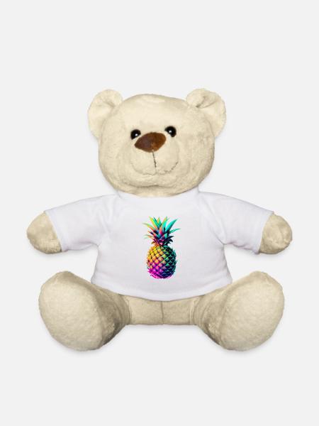 EDM musikk rave festival ananas techno - Teddybjørn - hvit