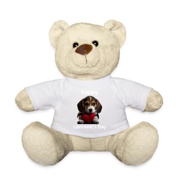 Happy Valentine's Day Beagle - Teddy Bear - white - Front