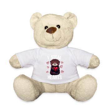 Je vole des cœurs Loutre - Nounours - blanc - Devant