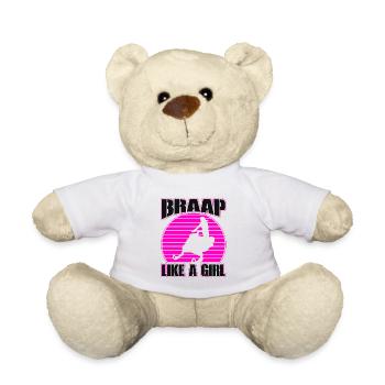 Braap Like A Girl Snowmobile Snowmobile - Teddy Bear - white - Front