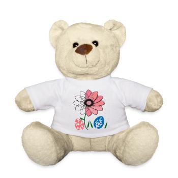 Flower with Easter eggs, Happy Easter - Teddy Bear - white - Front
