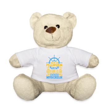 Schöne Muscheln - Warum ich Pellworm so liebe - Teddy - Weiß - Vorne