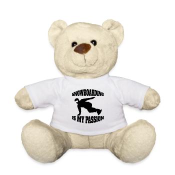 Snowboard Geschenk Snowboardsport Snowboardfahrer - Teddy - Weiß - Vorne