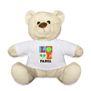 Padel Paddel Schläger Tennis Sport I Geschenk - Teddy - Weiß - Vorne