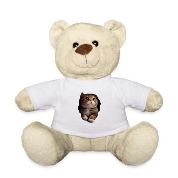 Cat Cute Kitten Cracked Cat Lovers Cats - Teddy Bear - white - Front