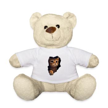 Cat Cute Kitten Cracked Cat Lovers Cats - Teddy Bear - white - Front