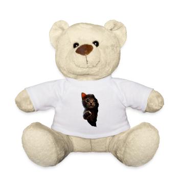 Cat Cute Kitten Cracked Cat Lovers Cats - Teddy Bear - white - Front