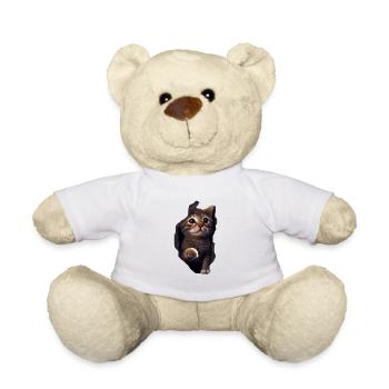 Cat Cute Kitten Cracked Cat Lovers Cats - Teddy Bear - white - Front