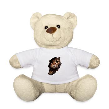 Cat Cute Kitten Cracked Cat Lovers Cats - Teddy Bear - white - Front