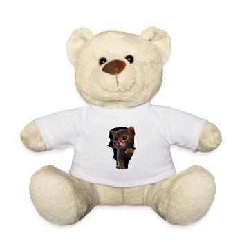 Cat Cute Kitten Cracked Cat Lovers Cats - Teddy Bear - white - Front