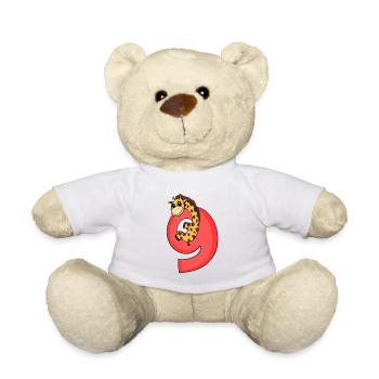 8 Jahre alt - 8. Geburtstag mit Tier Motiv - Teddy - Weiß - Vorne