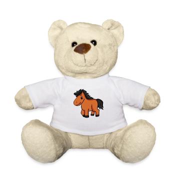 Pferd Kinder Motiv - Teddy - Weiß - Vorne