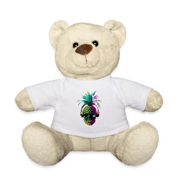 EDM Music Rave Festival Pineapple Techno - Teddy Bear - white - Front