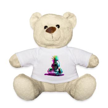 EDM Music Rave Festival Pineapple Techno - Teddy Bear - white - Front