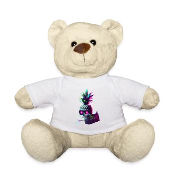 EDM Music Rave Festival Pineapple Techno - Teddy Bear - white - Front