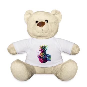 EDM Music Rave Festival Pineapple Techno - Teddy Bear - white - Front