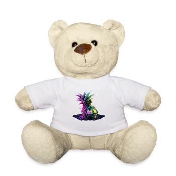 EDM Music Rave Festival Pineapple Techno - Teddy Bear - white - Front