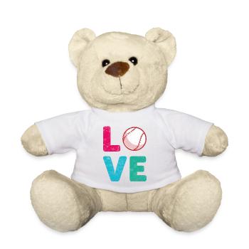 Love Baseball lustiges funny Design Tshirt - Teddy - Weiß - Vorne