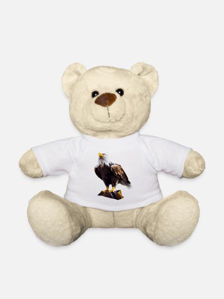 Cooles Polygon Design Mit Einem Weißkopfseeadler - Teddy - Weiß