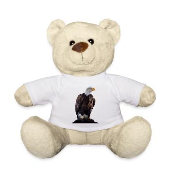 Cooles Polygon Design Mit Einem Weißkopfseeadler - Teddy - Weiß - Vorne