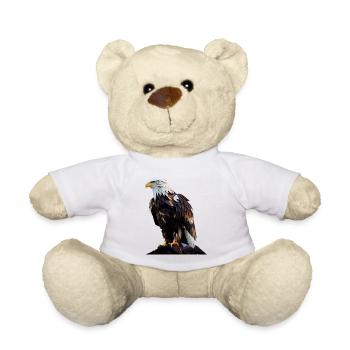 Cooles Polygon Design Mit Einem Weißkopfseeadler - Teddy - Weiß - Vorne