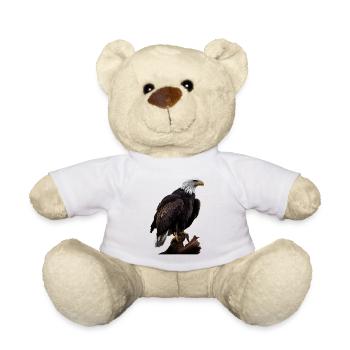 Cooles Polygon Design Mit Einem Weißkopfseeadler - Teddy - Weiß - Vorne