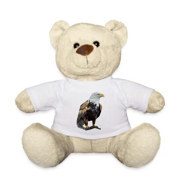 Cooles Polygon Design Mit Einem Weißkopfseeadler - Teddy - Weiß - Vorne
