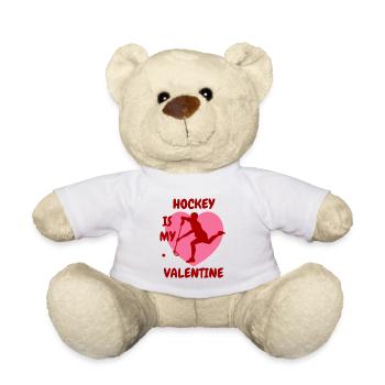 Feldhockey Hockeyspieler Valentinstag Unihockey - Teddy - Weiß - Vorne