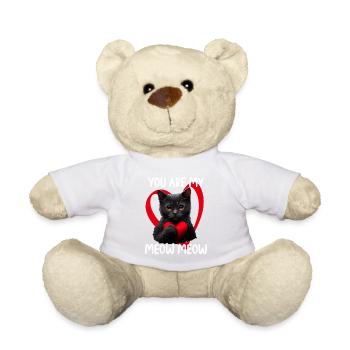 You are my Meow Meow Cat - Teddy Bear - white - Front