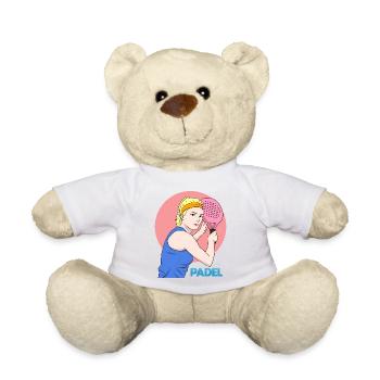 Padel Paddle Raquette Tennis Sport I Cadeau - Nounours - blanc - Devant