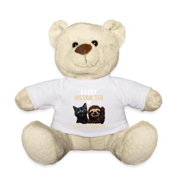 Facilement distrait par les chats et les paresseux - Nounours - blanc - Devant