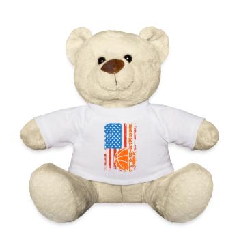 Basketball USA Flag - Teddy Bear - white - Front